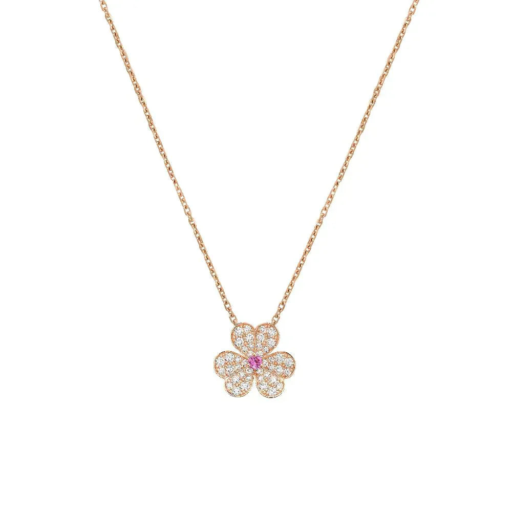 [LOXURA]FRIVOLE ROSE GOLD FLOWER DIAMOND NECKLACE
