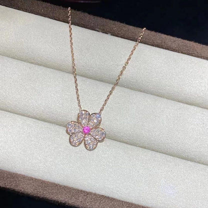 [LOXURA]FRIVOLE ROSE GOLD FLOWER DIAMOND NECKLACE