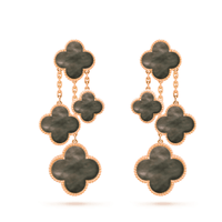[LOXURA]CLOVER EARRINGS DARK MOP 4 MOTIFS ROSE GOLD