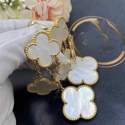 [LOXURA]CLOVER EARRINGS WHITE MOP 4 MOTIFS GOLD