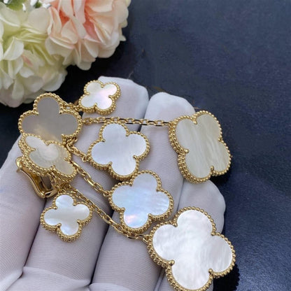 [LOXURA]CLOVER EARRINGS WHITE MOP 4 MOTIFS GOLD