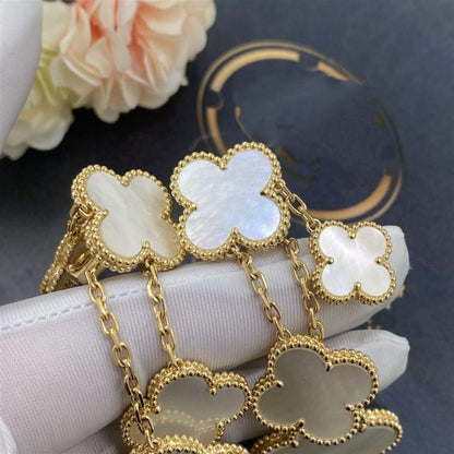 [LOXURA]CLOVER EARRINGS WHITE MOP 4 MOTIFS GOLD