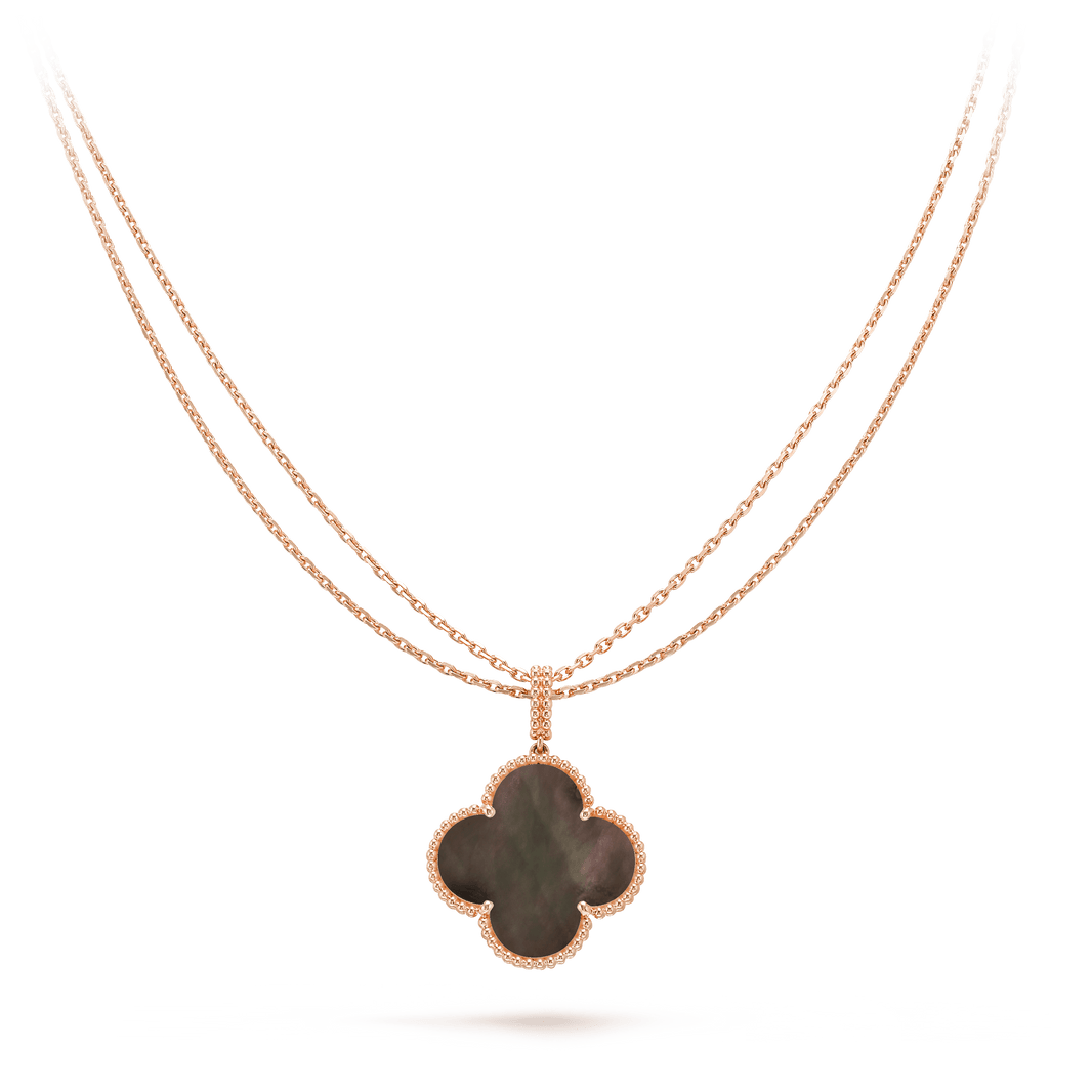 [LOXURA]CLOVER 25MM GOLD DARK MOP BIG CLOVER NECKLACE