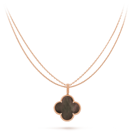 [LOXURA]CLOVER 25MM GOLD DARK MOP BIG CLOVER NECKLACE