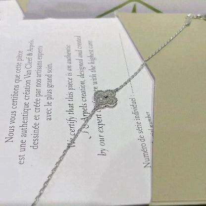 [LOXURA]CLOVER  SINGLE FLOWER BRACELET SILVER