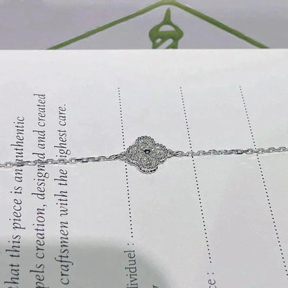 [LOXURA]CLOVER  SINGLE FLOWER BRACELET SILVER
