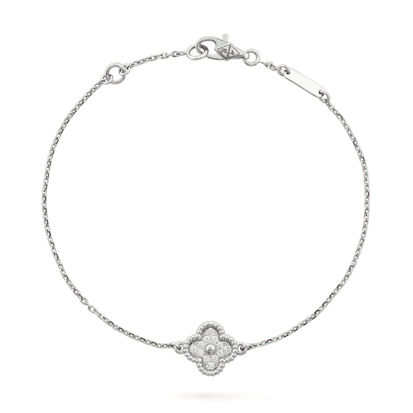 [LOXURA]CLOVER  SINGLE FLOWER BRACELET SILVER