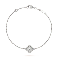 [LOXURA]CLOVER  SINGLE FLOWER BRACELET SILVER