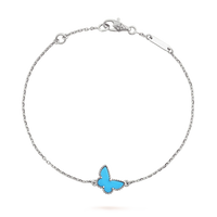 [LOXURA]BUTTERFLY TURQUOISE BUTTERFLY BRACELET SILVER