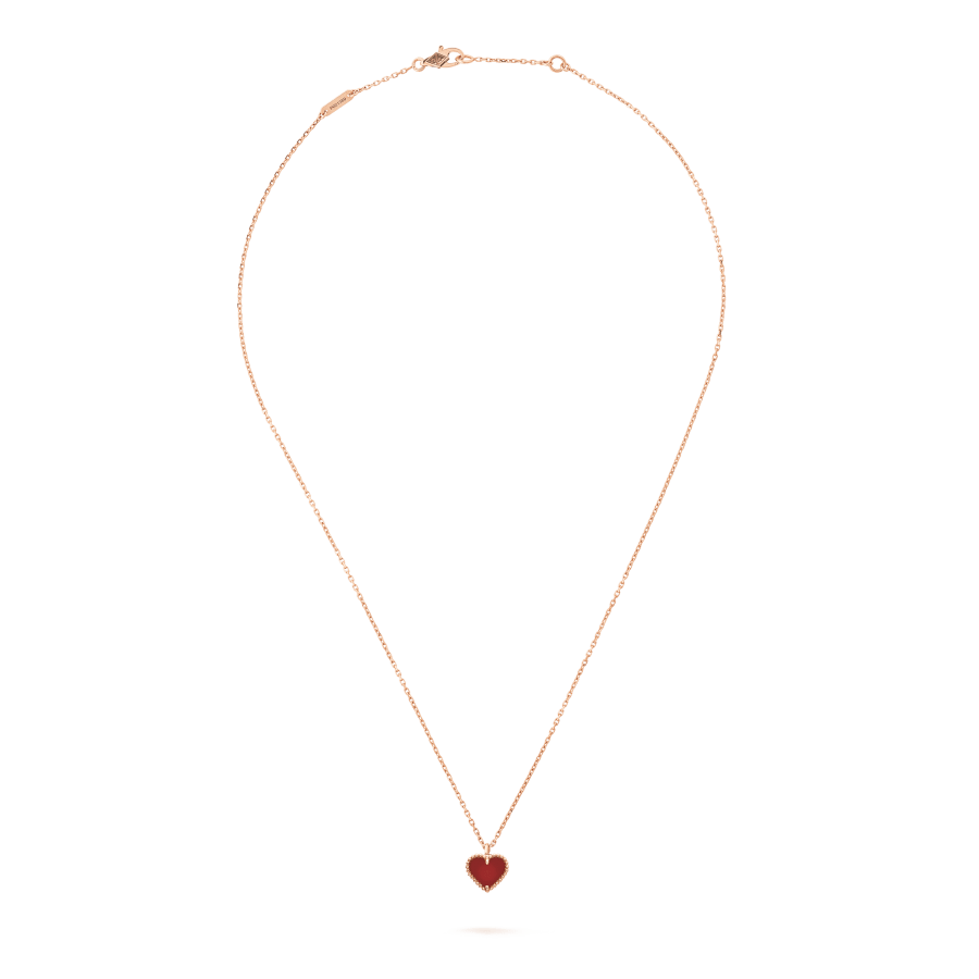 [LOXURA]SWEET CLOVER CARNELIAN HEART NECKLACE