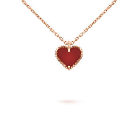[LOXURA]SWEET CLOVER CARNELIAN HEART NECKLACE
