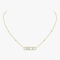[LOXURA] Move Pave_ Rose Gold Diamond Necklace
