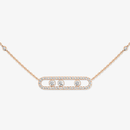 [LOXURA] Move Pave_ Rose Gold Diamond Necklace