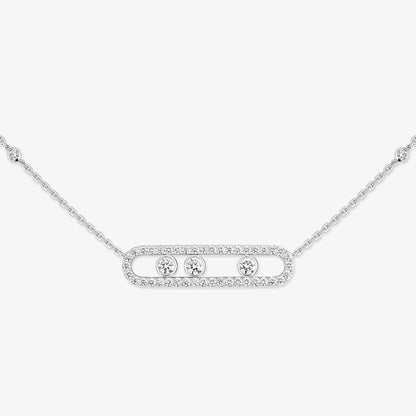 [LOXURA] Move Pave_ Rose Gold Diamond Necklace