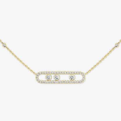 [LOXURA] Move Pave_ Rose Gold Diamond Necklace