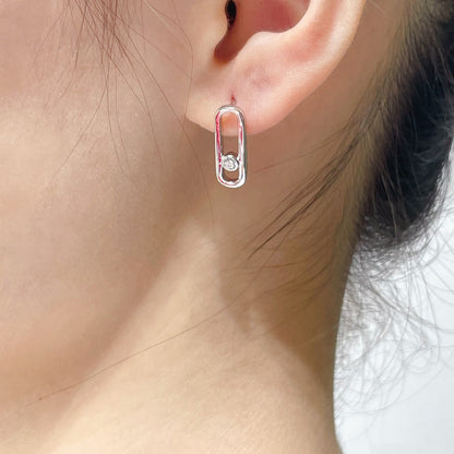 [LOXURA]MOVE UNO SMALL 1 DIAMOND EARRINGS
