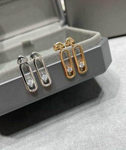 [LOXURA]MOVE UNO SMALL 1 DIAMOND EARRINGS