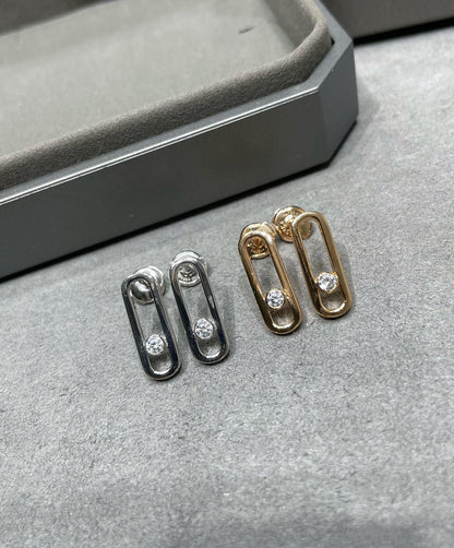 [LOXURA]MOVE UNO SMALL 1 DIAMOND EARRINGS