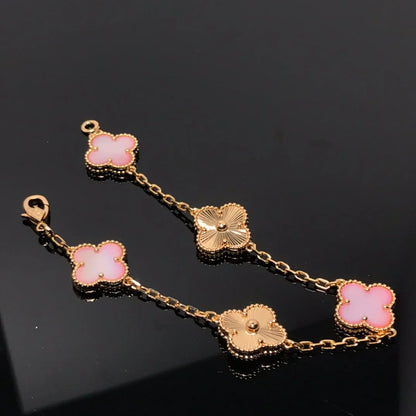 [LOXURA] CLOVER 5 MOTIFS  PINK MOP BRACELET COLLECTION