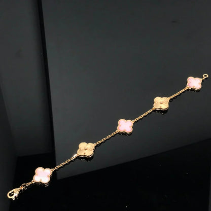 [LOXURA] CLOVER 5 MOTIFS  PINK MOP BRACELET COLLECTION