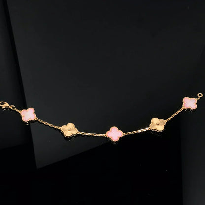 [LOXURA] CLOVER 5 MOTIFS  PINK MOP BRACELET COLLECTION