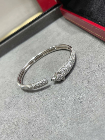 [LOXURA]PANTHERE FULL DIAMOND OPEN BRACELET