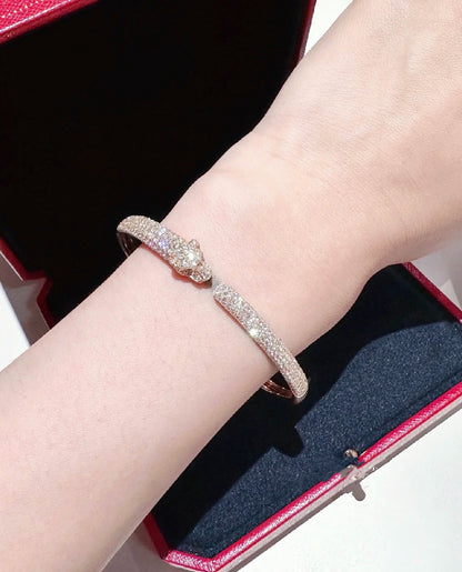 [LOXURA]PANTHERE FULL DIAMOND OPEN BRACELET