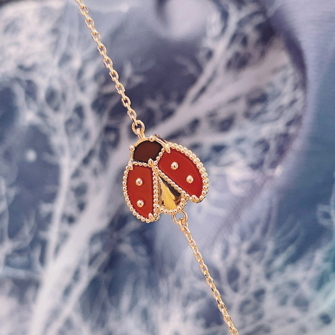 [LOXURA]LUCKY SPRING 1 MOTIF PINK GOLD BRACELET