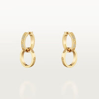 [LOXURA]LOVE 3.3MM DANGLE HALF DIAMOND EARRINGS