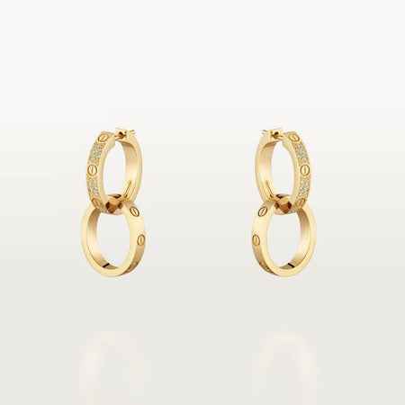 [LOXURA]LOVE 3.3MM DANGLE HALF DIAMOND EARRINGS