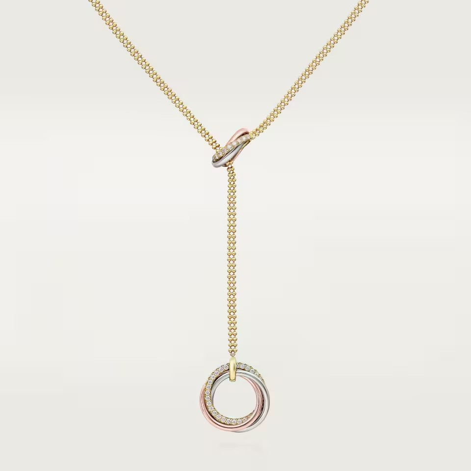 [LOXURA]TRINITY DIAMONDS NECKLACE