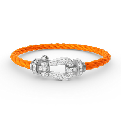 [LOXURA]FORCE LARGE HORSESHOE FULL DIAMOND BRACELET SILVER