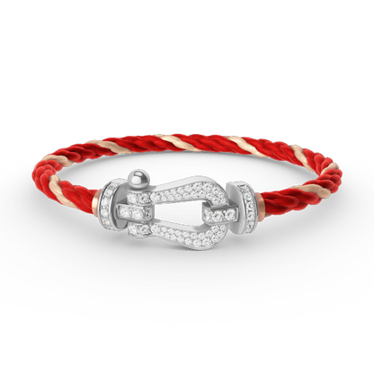 [LOXURA]FORCE LARGE HORSESHOE FULL DIAMOND BRACELET SILVER