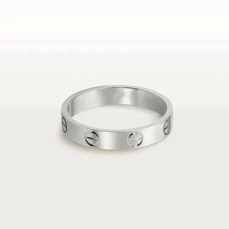 [LOXURA]LOVE RING 4MM 1 DIAMOND SILVER