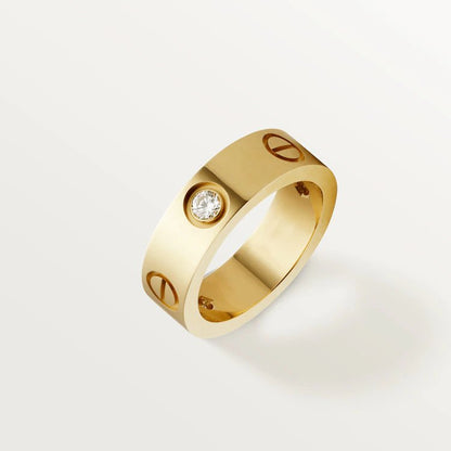 [LOXURA]LOVE RING 5.5MM 3 DIAMONDS PINK GOLD