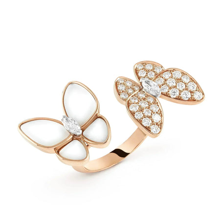 [LOXURA]TWIN BUTTERFLY DIAMOND MOP RING