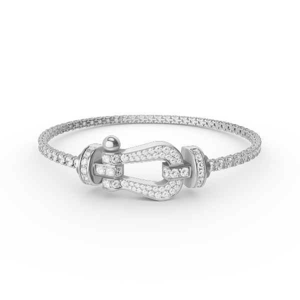 [LOXURA]FORCE  LARGE HORSESHOE FULL DIAMOND TENNIS BRACELET