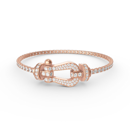 [LOXURA]FORCE  LARGE HORSESHOE FULL DIAMOND TENNIS BRACELET