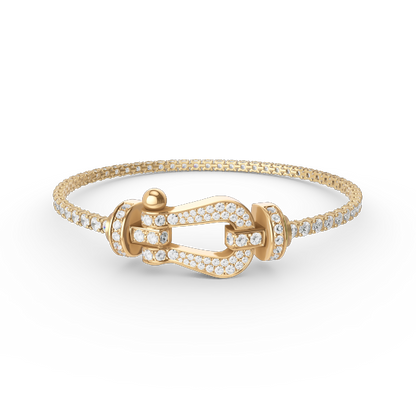 [LOXURA]FORCE  LARGE HORSESHOE FULL DIAMOND TENNIS BRACELET