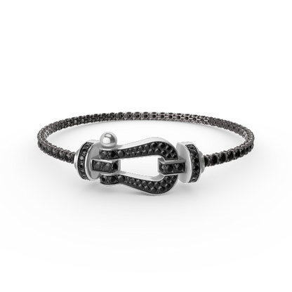 [LOXURA]FORCE  LARGE HORSESHOE FULL DIAMOND TENNIS BRACELET